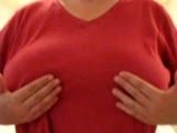 big boobs and nipples under red t-shirt