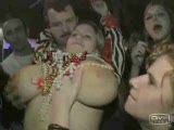 busty girl shows boobs at Mardi Gras