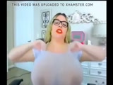 Blonde BBW with glasses