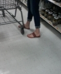 Took a pic of this ladys feet in walmart, she let me suck her toes after she finished shopping