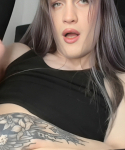 Tattooed Transgirl Strokes Her Hard Cock On Bed