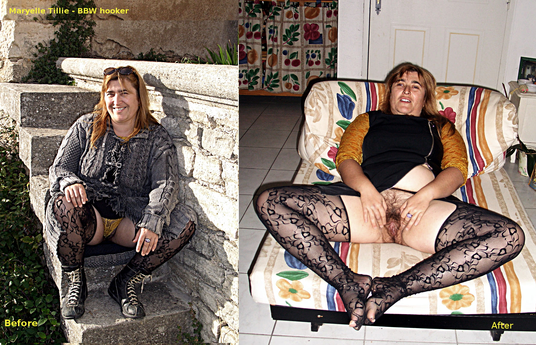 Photos from Maryelle Tillie bbw street hooker before after.